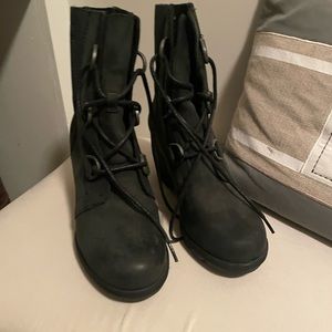 Sorel Joan of Arctic Wedge - black leather - 8